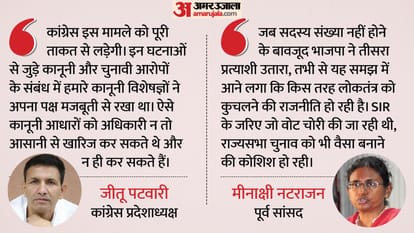 जीतू पटवारी व मीनाक्षी नटराजन