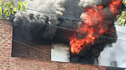 Kanpur Fire Massive blaze at a chair and plywood warehouse suffocating smoke spreads up to 3 km