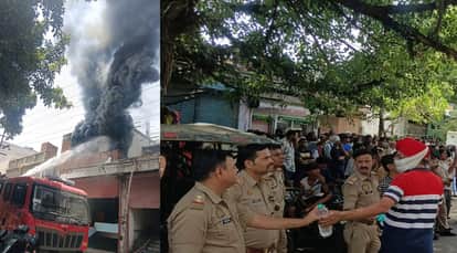 Kanpur Fire Massive blaze at a chair and plywood warehouse suffocating smoke spreads up to 3 km