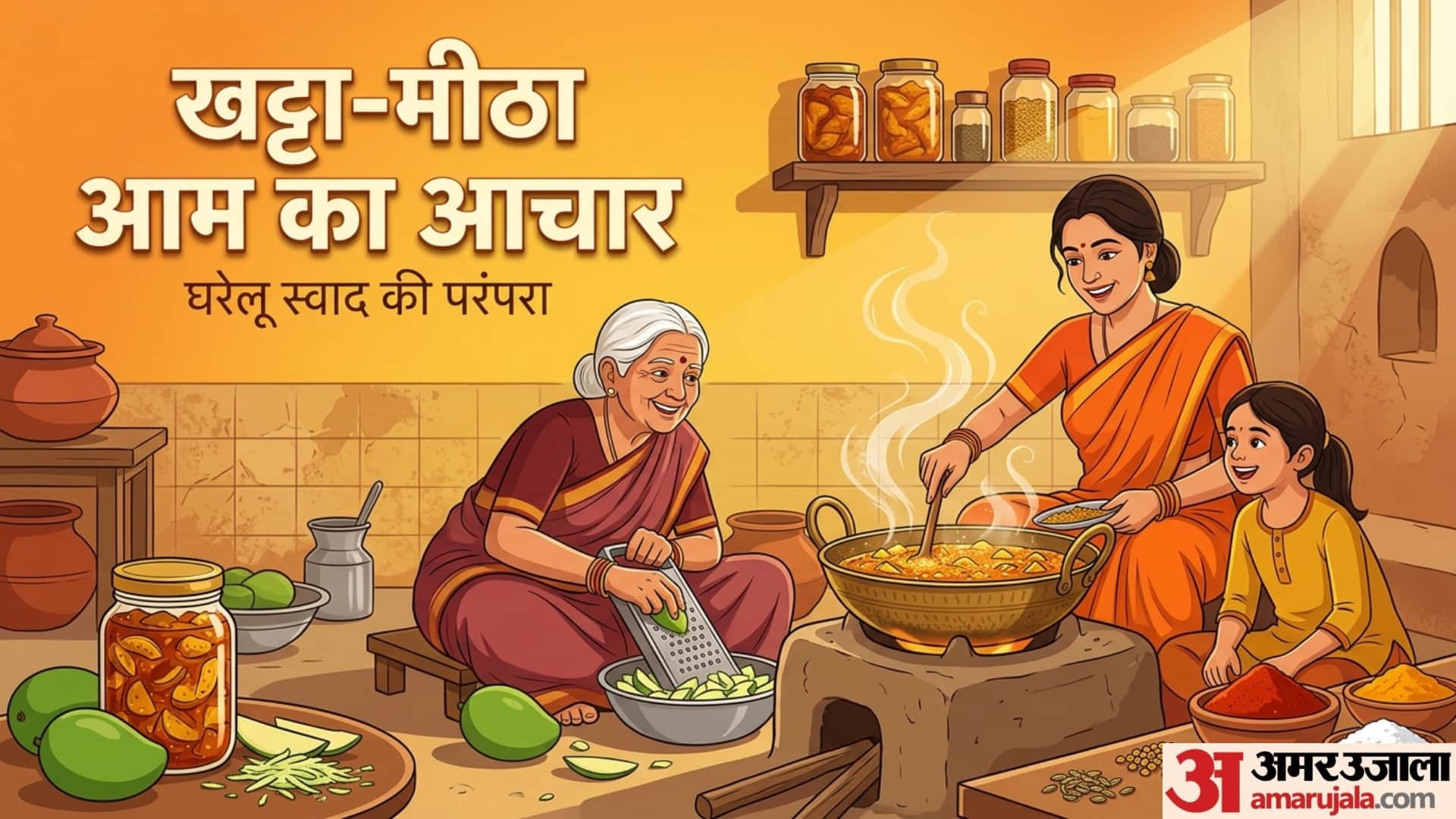 how to make khatta meetha mango pickle aam ka achar kaise banaen