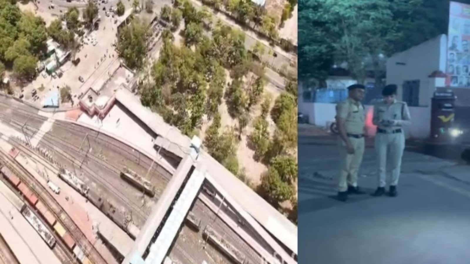 रेलवे स्टेशन, यार्ड और पटरियों की निगरानी ड्रोन से की जा रही है।