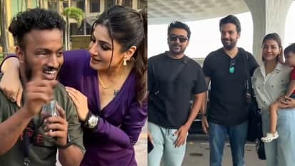 Viral Video Raveenas Fun With The Paparazzi Surya Bumps Into Kajal Aggarwal At The Airport