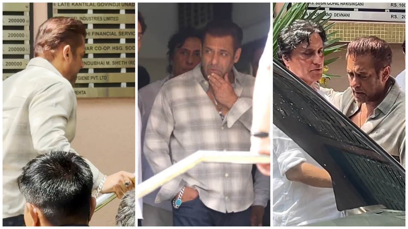 heartbroken Salman Khan arrives at crematorium for Kumud Rane Funeral with arbaaz sohail and mother helen