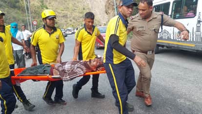 Accident on Badrinath Highway Two-wheeler loses control near Panchpuliya rider thrown into a gorge
