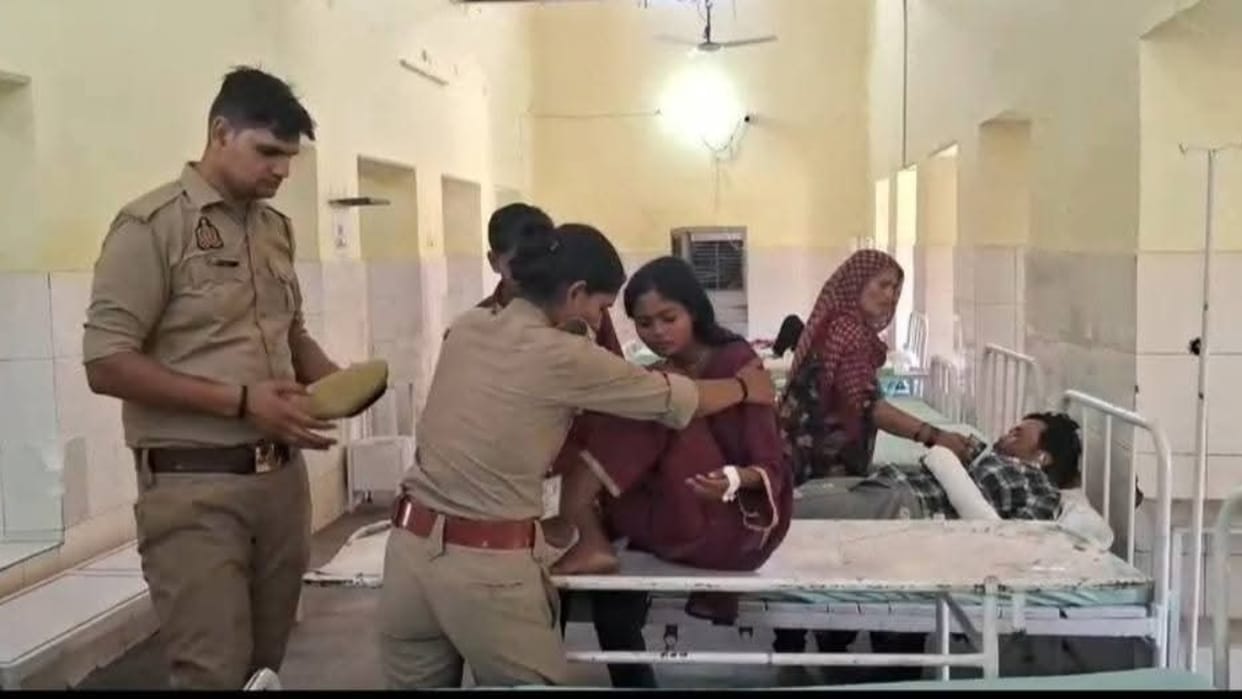 ceiling plaster falls on female candidate during constable recruitment exam in Budaun
