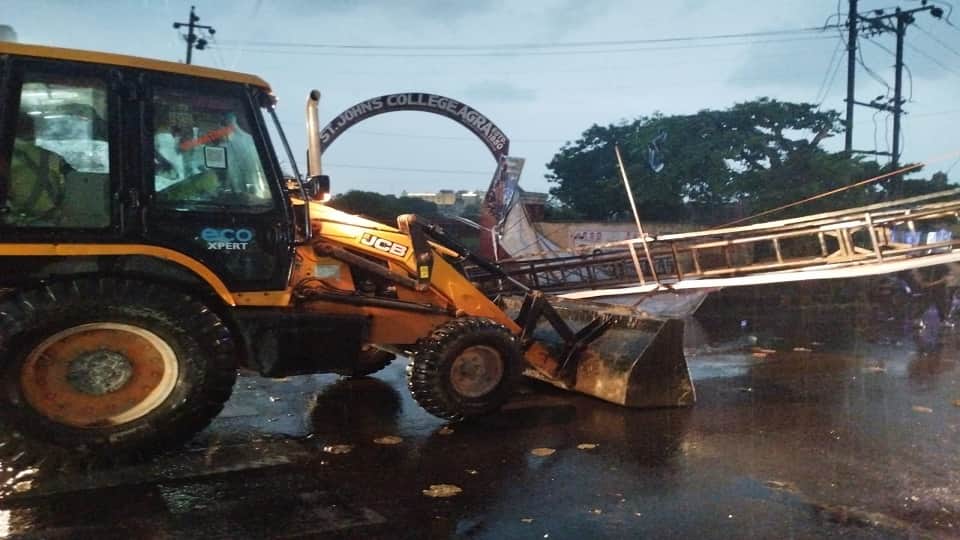 Storm Havoc in Agra: 65 Kmph Winds Uproot Trees Bring Down Hoardings Hundreds of Villages Lose Power