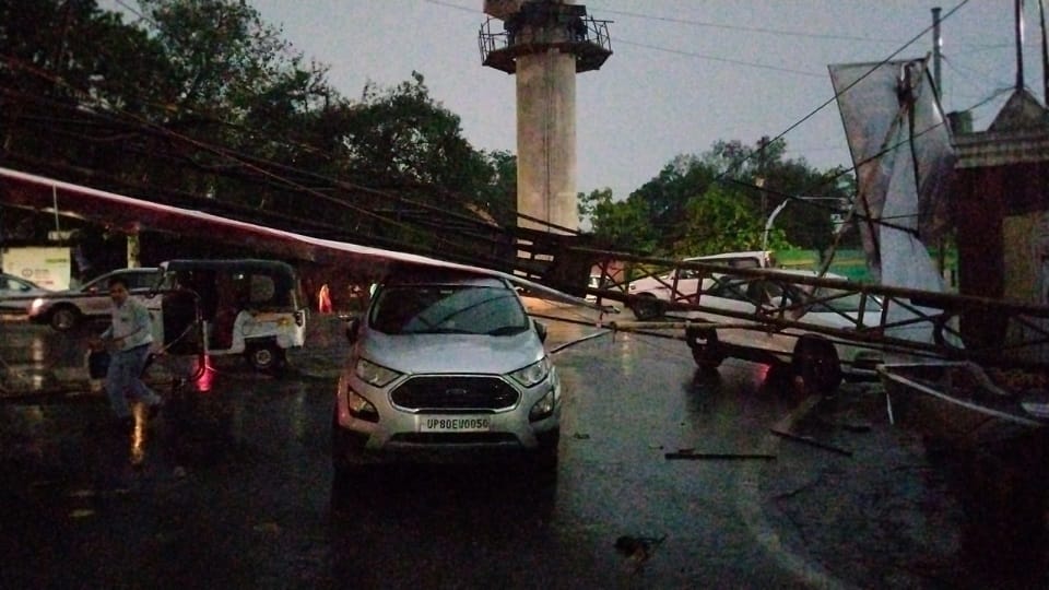 Storm Havoc in Agra: 65 Kmph Winds Uproot Trees Bring Down Hoardings Hundreds of Villages Lose Power