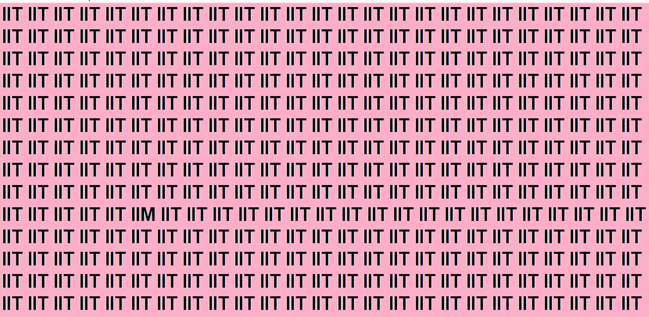 Optical illusion you have find IIM in 12 seconds brain teaser image