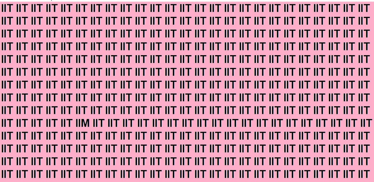 Optical illusion you have find IIM in 12 seconds brain teaser image