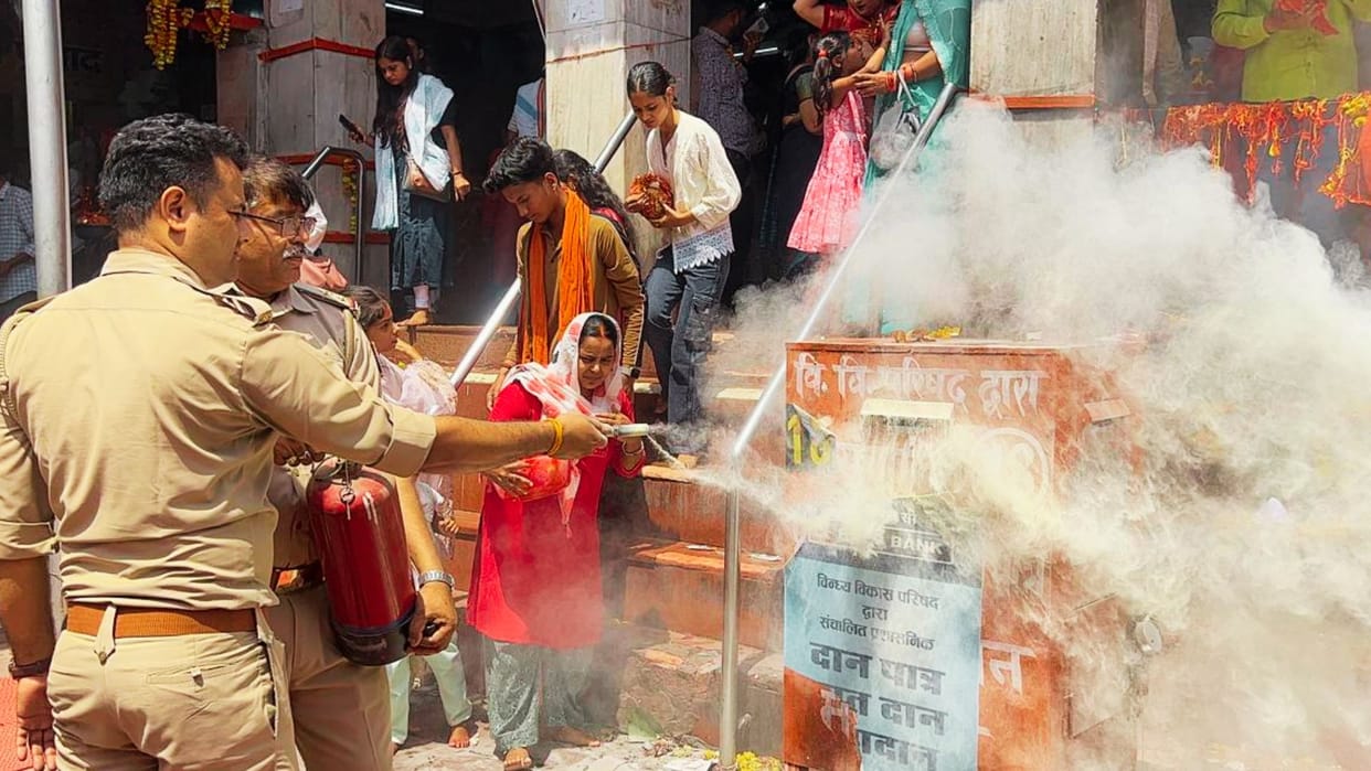 Fire breaks out in donation box Vindhyavasini Dham revenue team assessing value of burnt currency notes