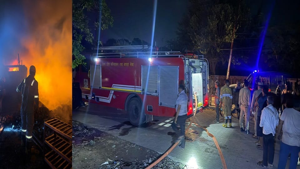 Fire breaks out in scrap warehouse on Khair Road