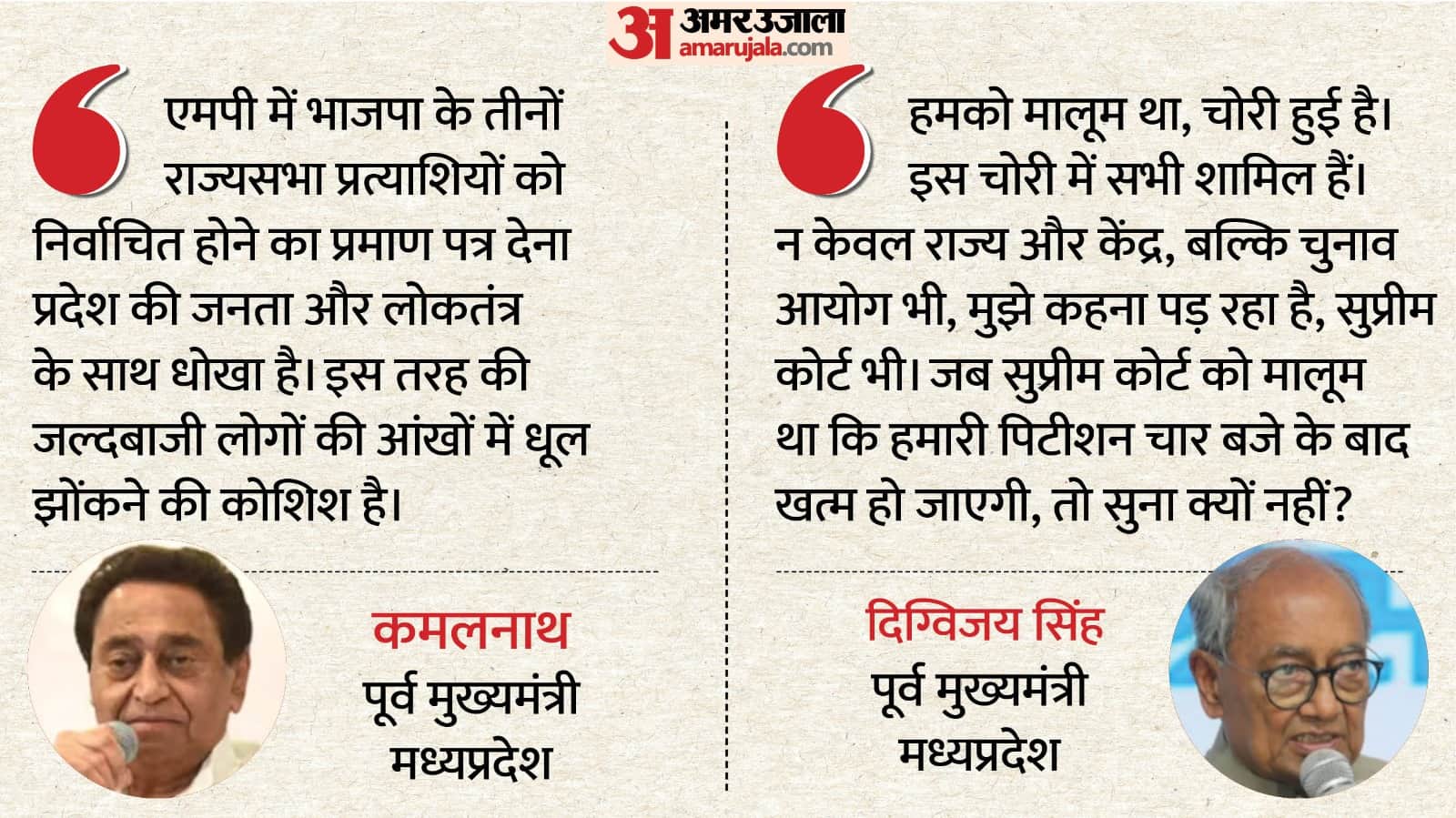 पूर्व मुख्यमंत्री दिग्विजय सिंह व कमलनाथ। फाइल फोटो