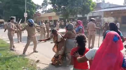 Villagers surrounded the police chowki alleging a fake encounter in Shahjahanpur