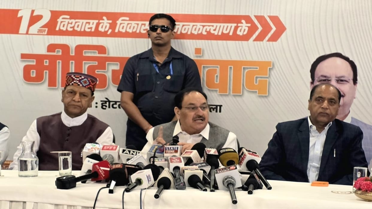 JP Nadda said the Modi government left no stone unturned in Himachal's development, whereas the Congress gover