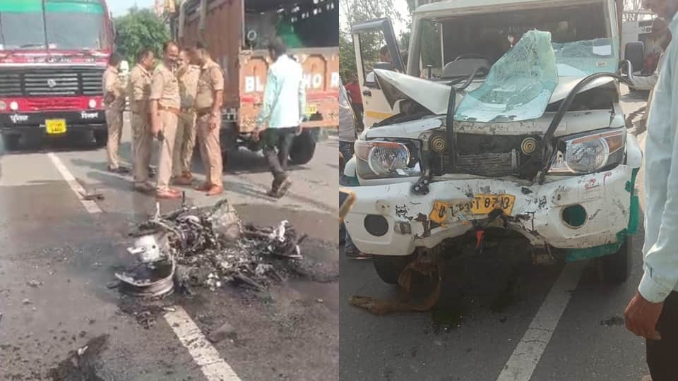 संभल में आग लगने से बाइक सवार की माैत