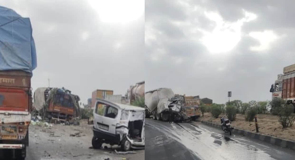 Balram Bridge Turns Into Death Trap five Vehicles Collide in Massive Pile-Up one dead five Injured