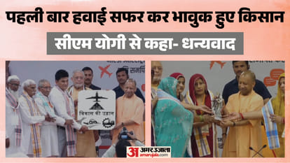जेवर से लखनऊ आए किसान।