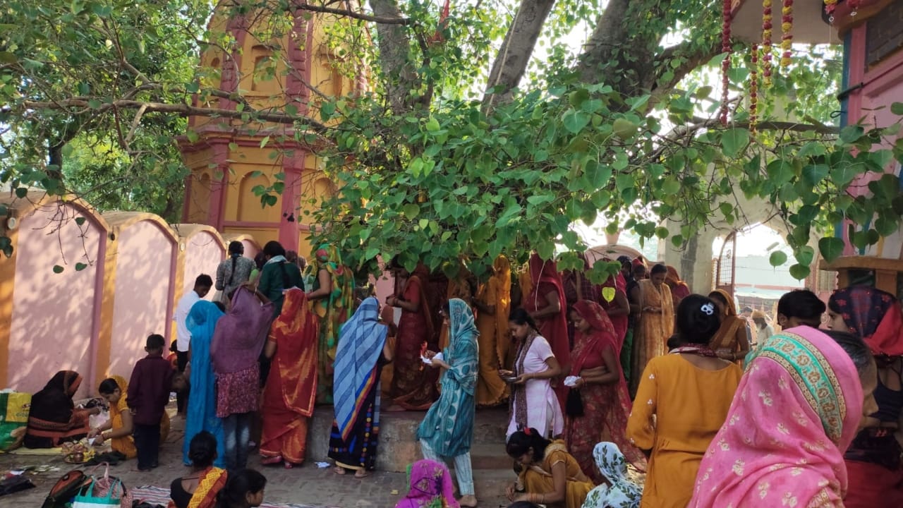 पीपल की परिक्रमा करतीं महिलाएं