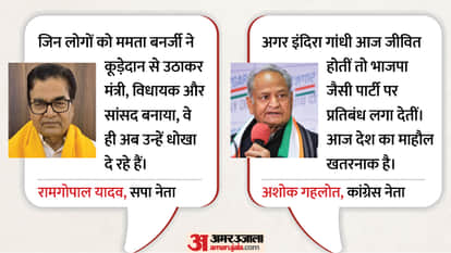 Ram Gopal Yadav Ashok Gehlot and political leaders reaction on TMC Rebel MPs with NCPI
