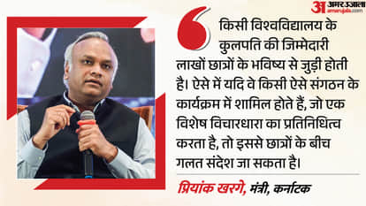 What message are you sending to students?: Priyank Kharge backs CM's call for apology from VCs over RSS event