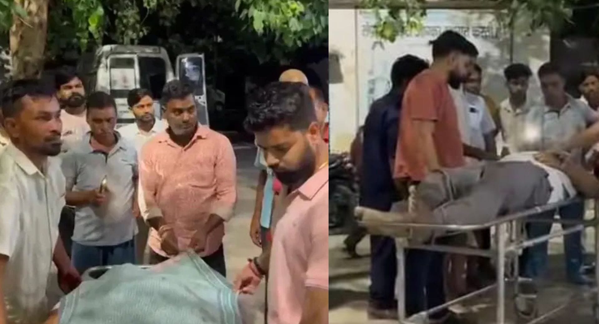 शव के पास परिजनों की भीड़