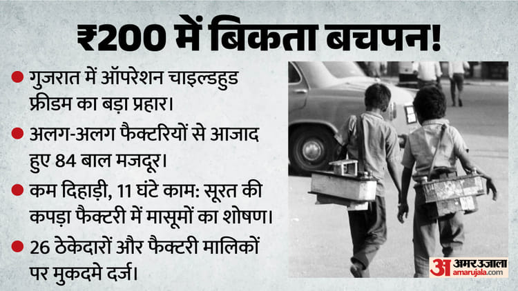 कलम की उम्र में थामा हथौड़ा: ₹200 में खरीदा बचपन, 11-11 घंटे करवाया काम, गुजरात में 84 बाल मजदूरों का रेस्क्यू