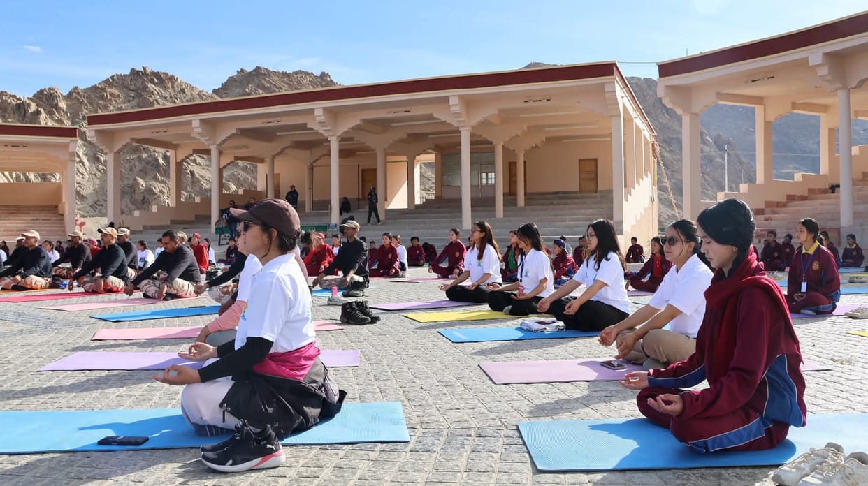 Second day of the International Yoga Festival in Leh