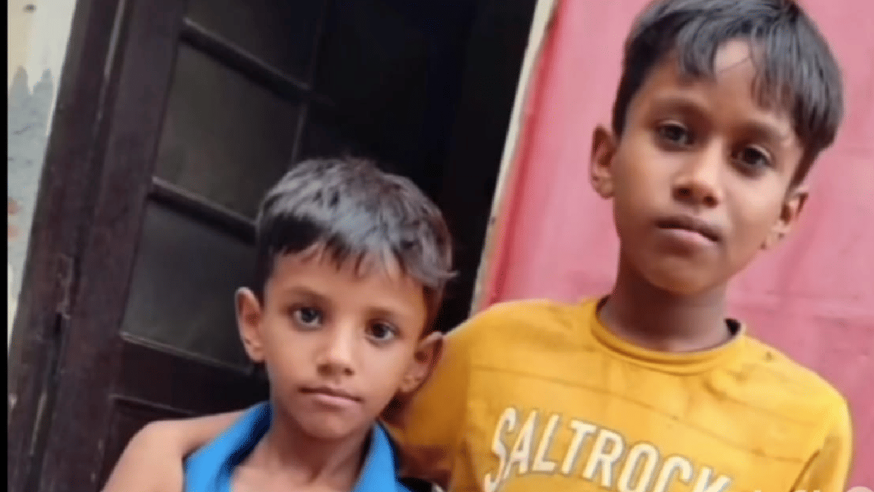 Two real brothers crushed to death by dumper after falling off their bike when car door opened in Nilokheri