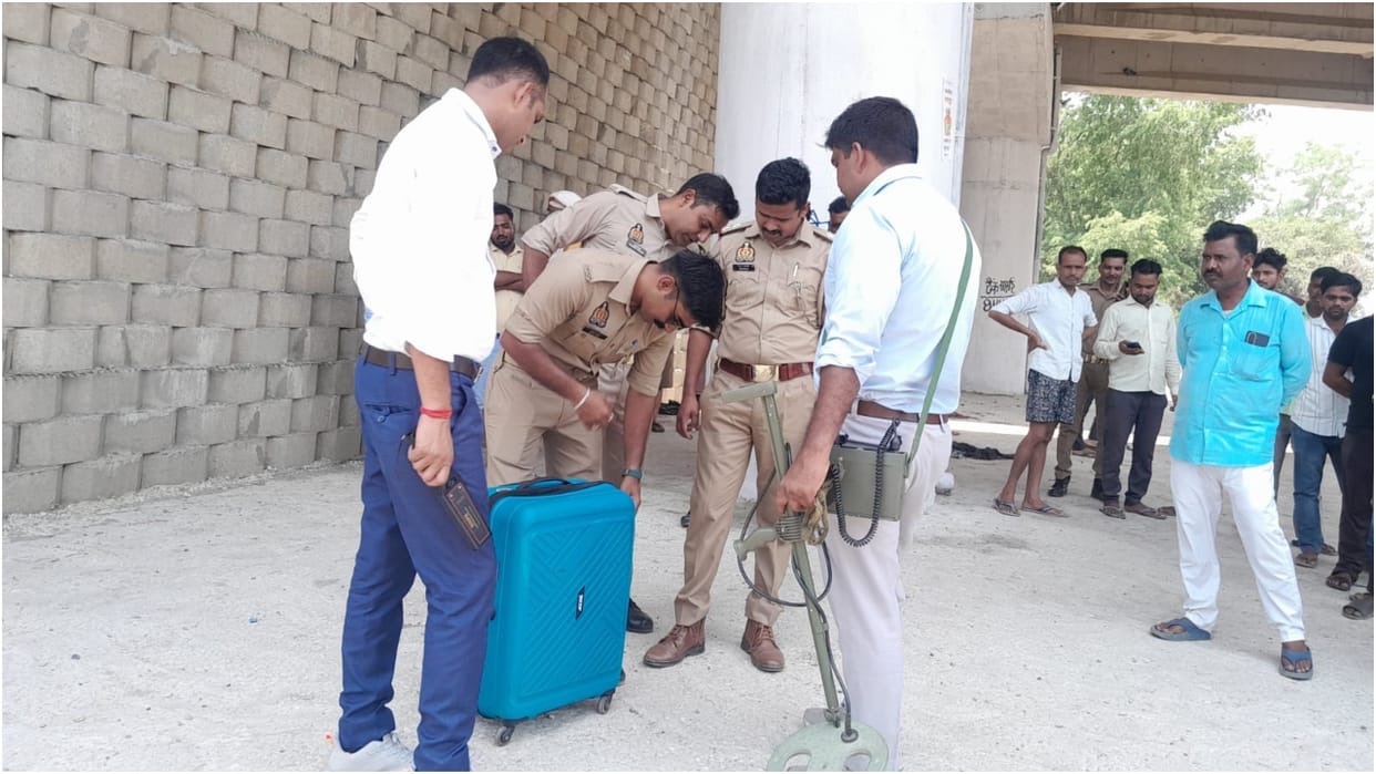 Panic ensued after an unclaimed trolley bag was found under the bridge in Shahjahanpur