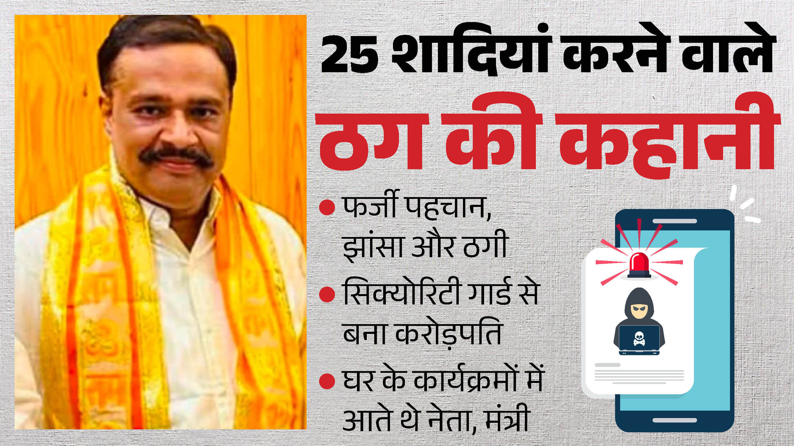 25 शादियां करने वाला ठग गिरफ्तार।