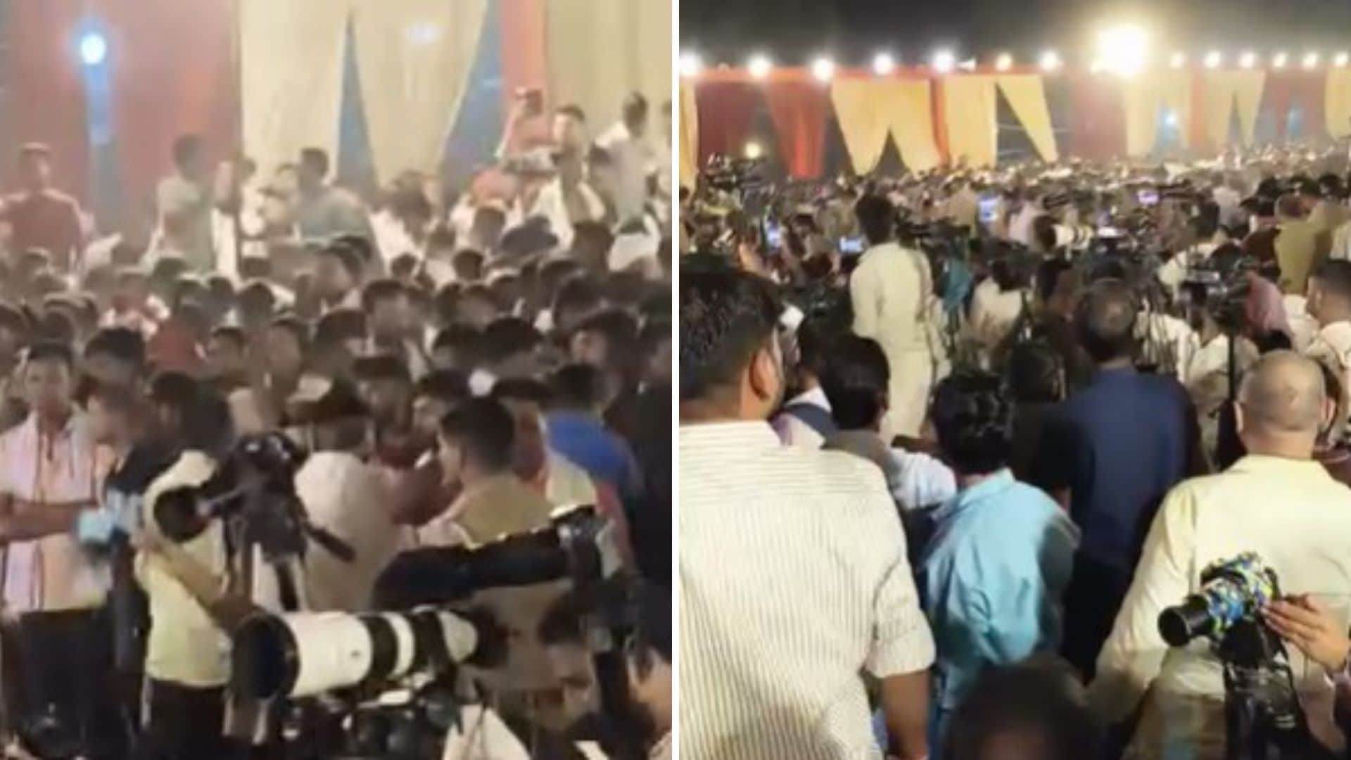 Crowd out of control seeing Bhojpuri star Pawan Singh police force after barricades break six injured