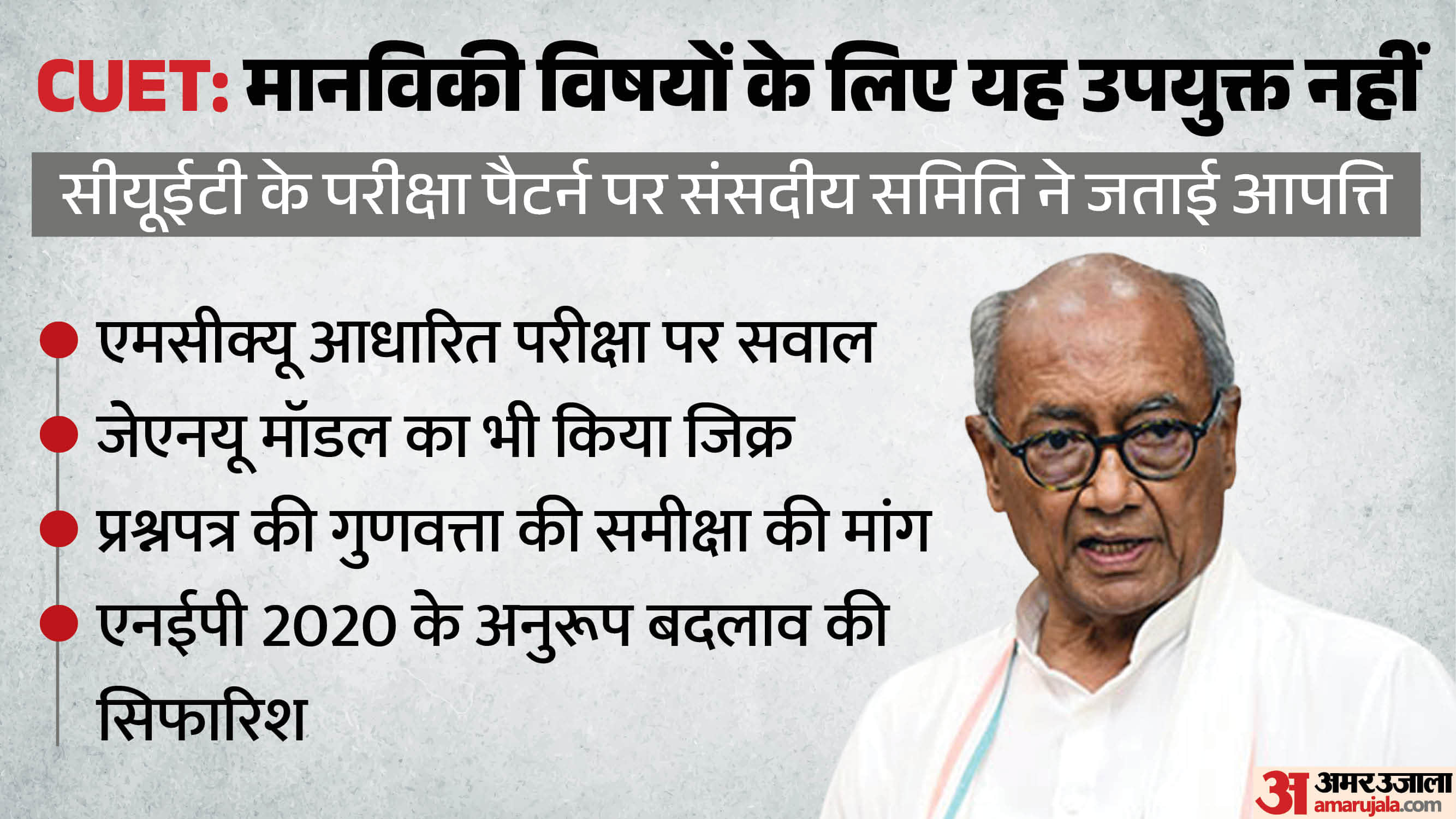 संसदीय समिति ने सीयूईटी में सुधार की सिफारिश की है