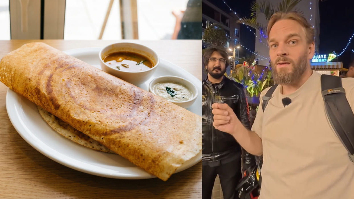 Foreign vlogger was shocked to hear the price of masala dosa in pakistan karachi viral video