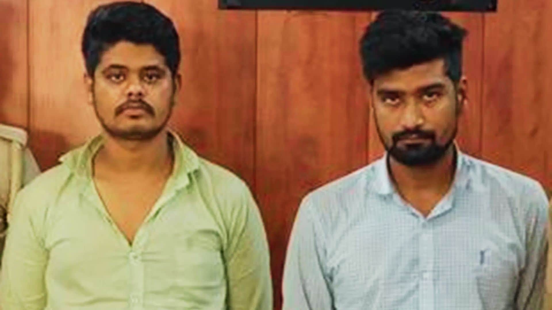 पुलिस की गिरफ्त में विनीत राय हत्याकांड के आरोपी।