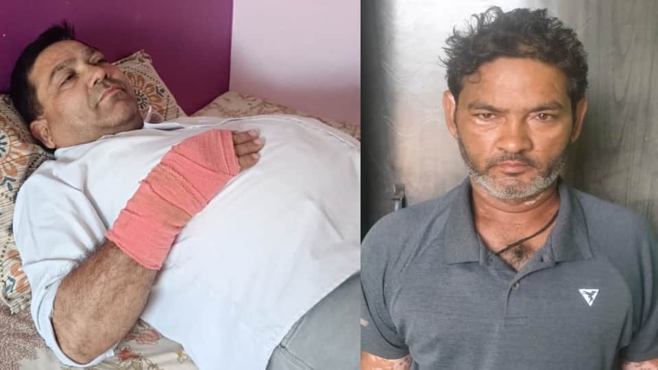 सांड़ के हमले से घायल हुए लोग।