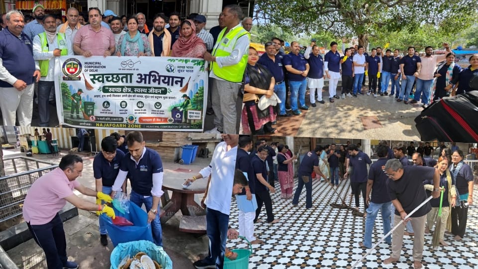 Delhi BJP President Harsh Malhotra launched a cleanliness drive in Laxmi Nagar