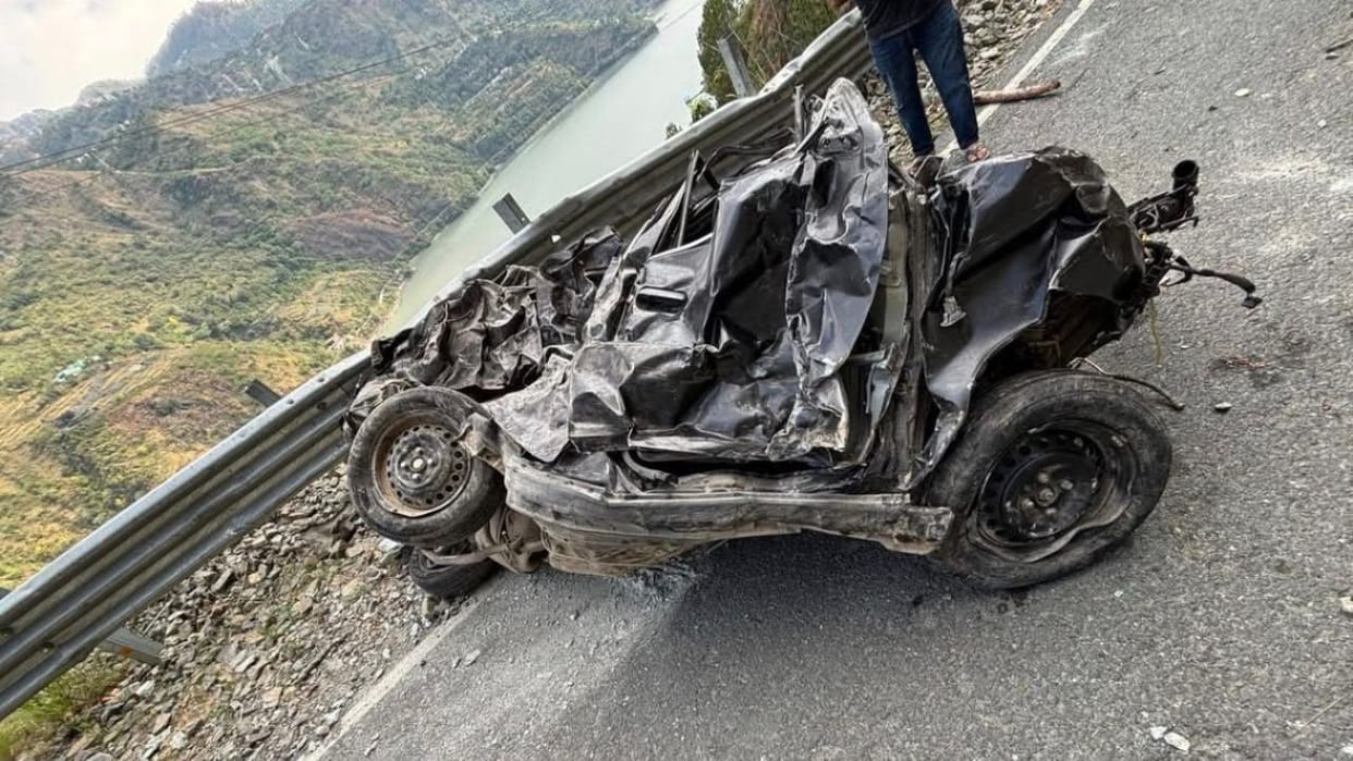 chamba car accident banikhet nh154a two killed after vehicle falls 800 feet-deep