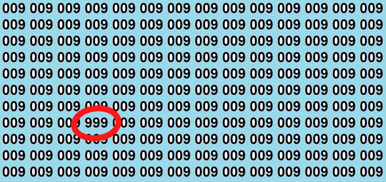 Optical illusion you have find 999 in 12 seconds brain teaser image