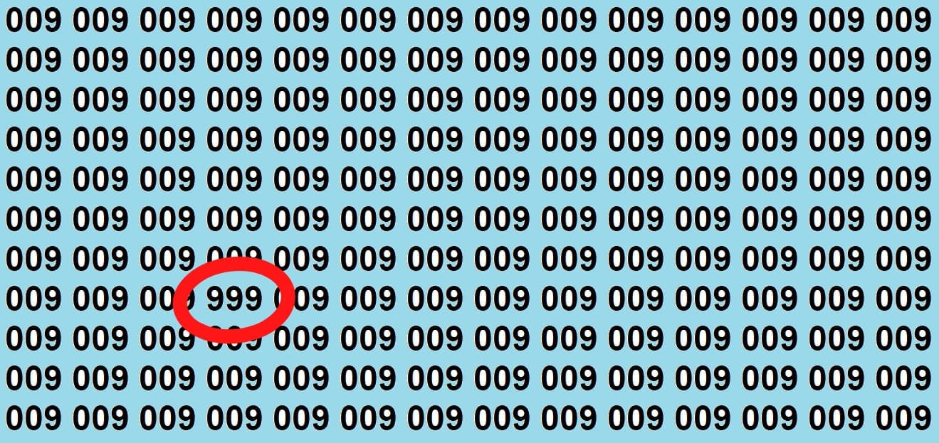 Optical illusion you have find 999 in 12 seconds brain teaser image