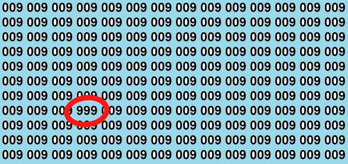 Optical illusion you have find 999 in 12 seconds brain teaser image