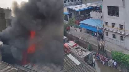 Faridabad Massive fire at company warehouse in Mevla Maharajpur