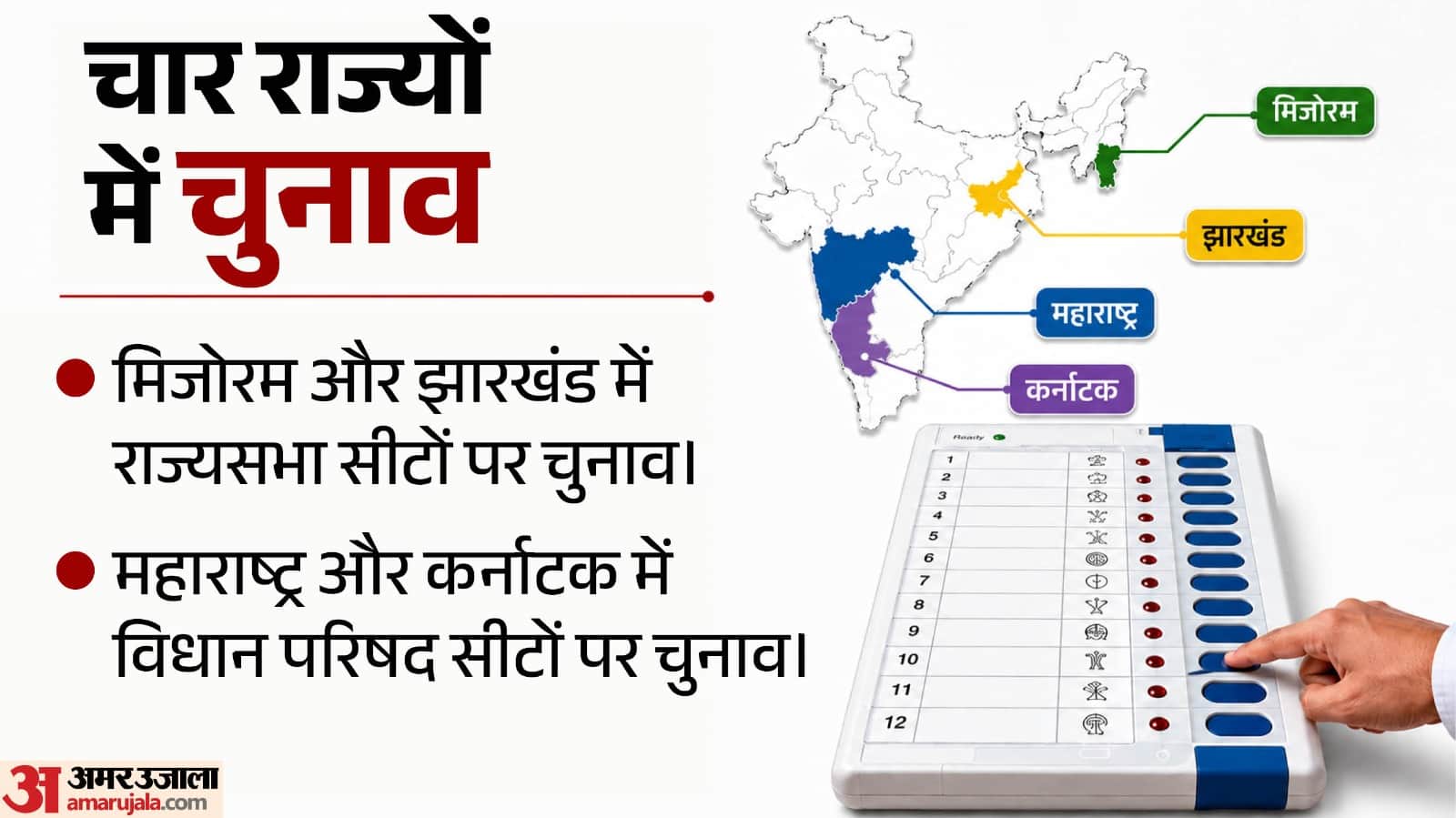 महाराष्ट्र, मिजोरम और झारखंड में डाले जा रहे वोट (सांकेतिक)