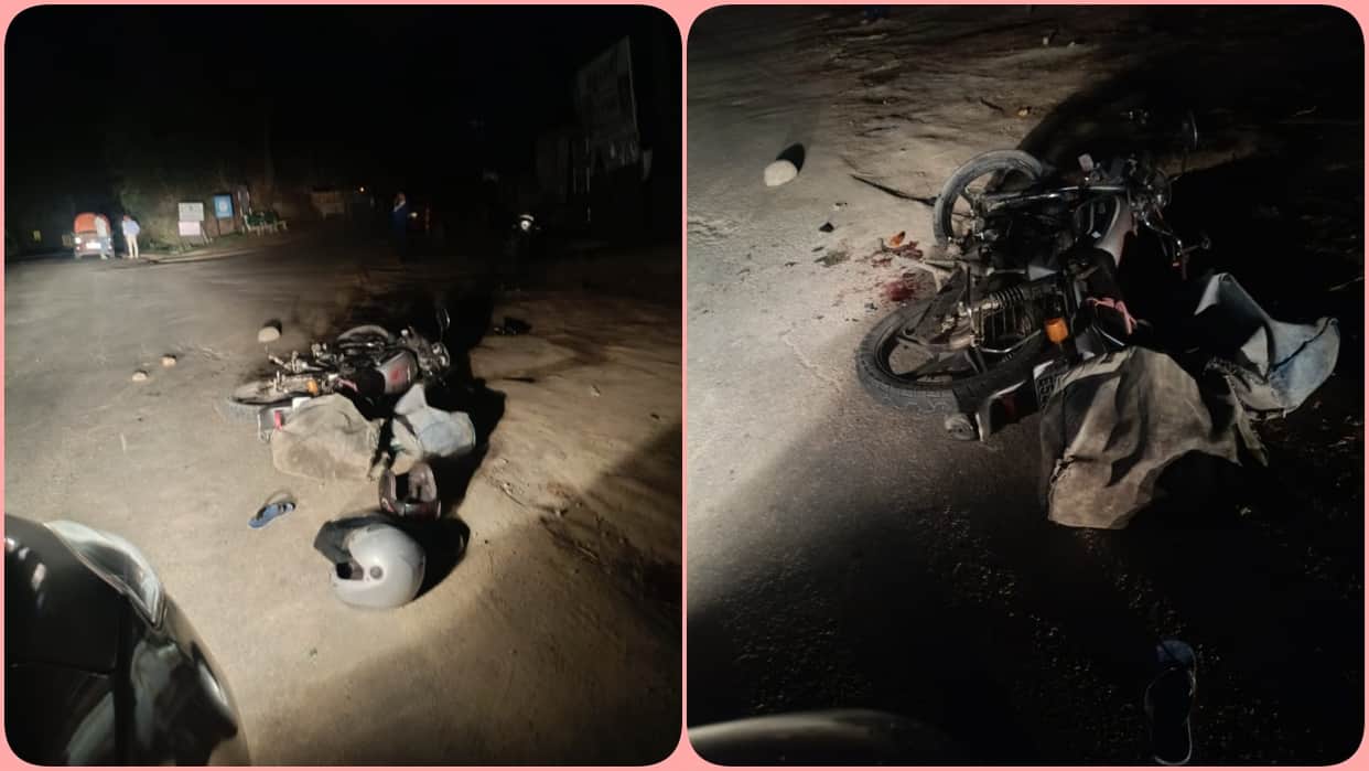 hamirpur amroh bike accident one dies on way to pgi five injured