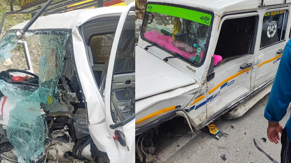 Accident on Yamunotri Highway Vehicle en route to pick up a sick woman collides with Chhota Hathi