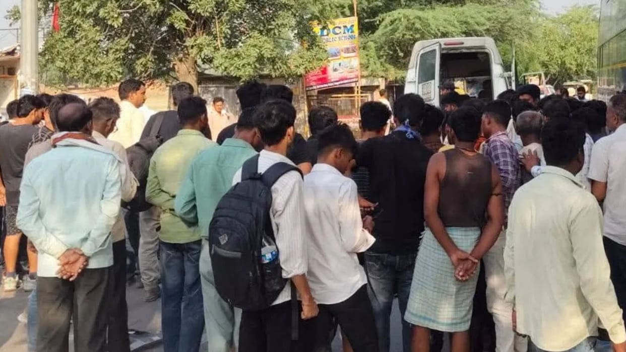 UP Accident Tractor wheel runs over motorcyclist head after collision killing him driver flees