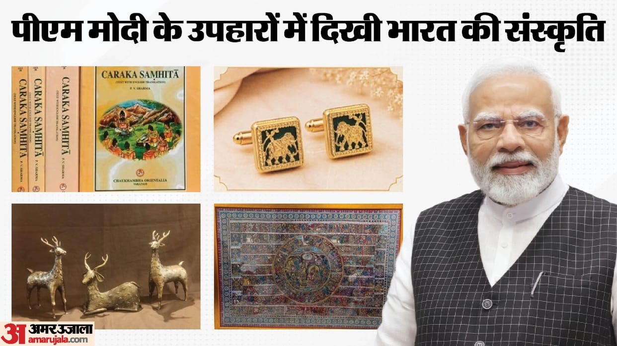 PM Modi gifts Kalamkari Mahabharata painting to French President Macron