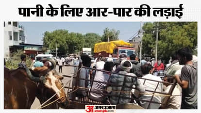 khargone farmers protest water crisis bullock cart highway jam irrigation shortage bilali gogawan
