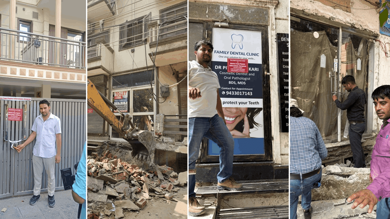 major crackdown against illegal PG operations and encroachments in Gurugram DLF continued for third day