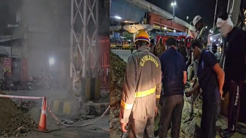 Gas leak due to damaged PNG line in Mathura