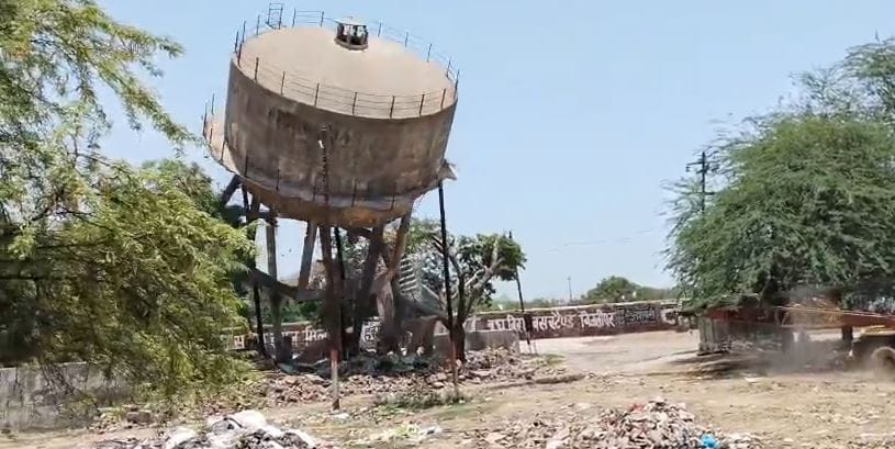 Dilapidated Water Tank Demolished in Agra Cantonment Two More to Be Razed Soon